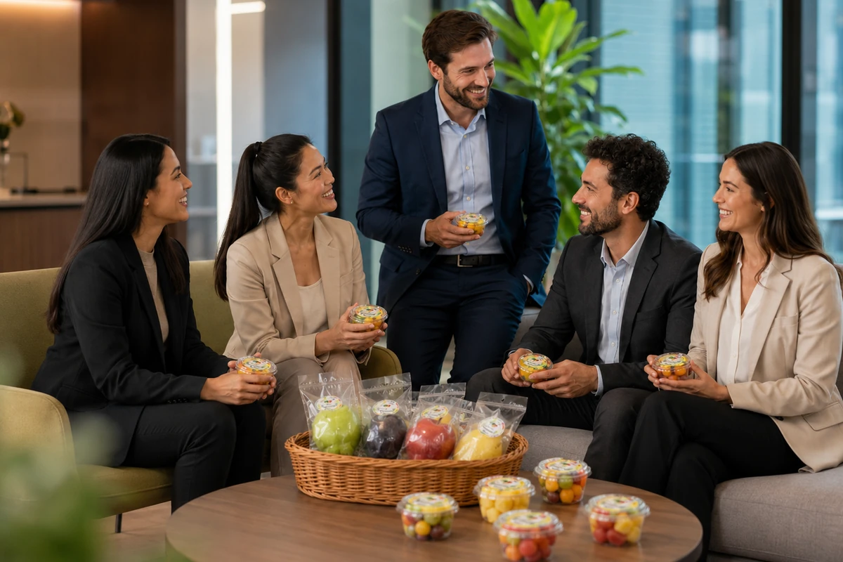 Colaboradores em uma experiência corporativa de bem-estar