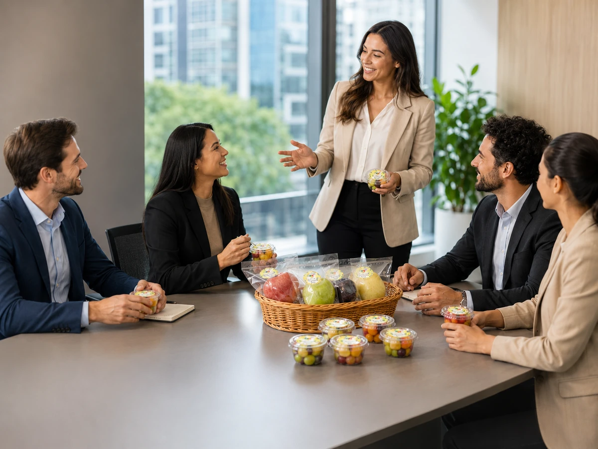 Equipe corporativa compartilhando uma experiência de bem-estar